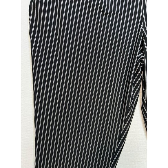 Hilary Radley Women's Tummy Control Pleated Pants Size XL Black White Stripe - Picture 6 of 11